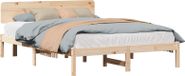 Maison Exclusive - Cadre de lit avec tête de lit, finition naturelle, 140 x 200 cm, pin massif