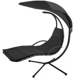 TecTake Hangligstoel Zwart Polyester, Staal