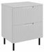 3xE living Meuble sous-vasque 60 cm, blanc/marbre Bianco, pieds noirs, Vena