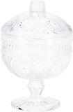Excellent Houseware Bonbonniere met deksel - transparant deco glas - 10 x 15 cm - snoeppot - tafel model