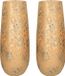 Mica Decorations set van 2x keramieken plantenpotten/bloemenvazen - flakes goud print - 55 x 21 cm