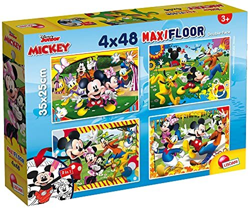 Liscianigiochi Lisciani Giochi - Disney puzzel Supermaxi 4 x 48 Mickey puzzel voor kinderen, 86627