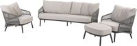 4 Seasons Outdoor Alicante stoel bank loungeset 4-delig antraciet