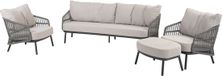 4 Seasons Outdoor Alicante stoel bank loungeset 4-delig antraciet