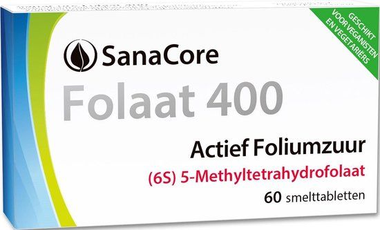 SanaCore Folaat 400 6S - Actieve Foliumzuur (5-MTHF) - 60 tabletten