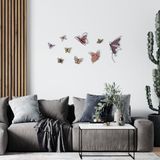 Stijlvol decoratief metalen wandaccessoire, 142 x 65,5 cm, duurzaam 1,20 mm metaal en 3 mm hout, perfect voor moderne woondecoratie en kantoorruimtes