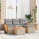 Maison Exclusive - Ensemble de jardin pour le jardin, composé de 5 pièces avec coussins, couleur : beige, matériau : polyrotin