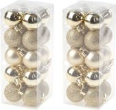 Cosy & Trendy 40 pièces petites boules de Noël en plastique or 3 cm mat/brillant/pailleté