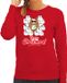 Bellatio Decorations Shoppartners Bv Foute Kerst sweater / kersttrui met hamsterende kat Merry Christmas rood voor dames - Kerstkleding / Christmas outfit XS