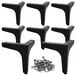 Set de 8 Pieds de meuble Noirs de 13 cm en Métal