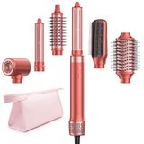 HITTIONA 6-in-1 airstyler, auto-wrap krultang & high-speed ionen-föhn, warmluchtborstel, stijlborstel, volumeborstel, haarstyler voor vrouwen, dagelijks gebruik, thuis en reizen, met reistas