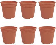 vidaXL Ronde Bloempot 6 st Baksteenrood Ø 19 x 16,5 cm Kunststof