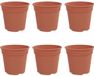 vidaXL Ronde Bloempot 6 st Baksteenrood Ø 19 x 16,5 cm Kunststof