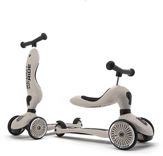 Scoot & Ride Highwaykick 1 Step - Loopfiets Ash - Wit