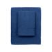 zer0bed, Blauwe badhanddoeken, set van 2 badhanddoeken, gezichtshanddoek, bidethanddoek, effen, blauw, 100% katoen, set van 2 stuks