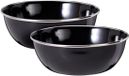 Redcliffs Set de bols - 2x pièces - noir - 15 x 5 cm - émail - camping/outdoor - bols