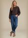 Red Button RB Casey dark stone jeans met high waist en barrel fit