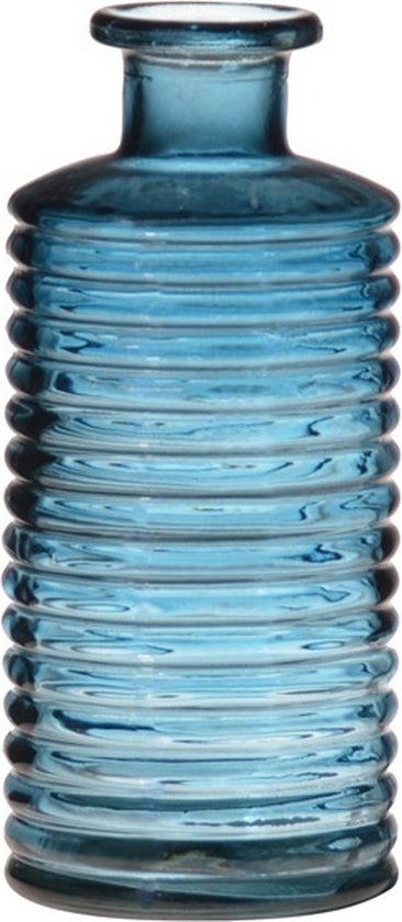 Hakbijl Glass - Glazen bloemenvaas - Transparant blauw - 14.5 cm x 31 cm - Modern