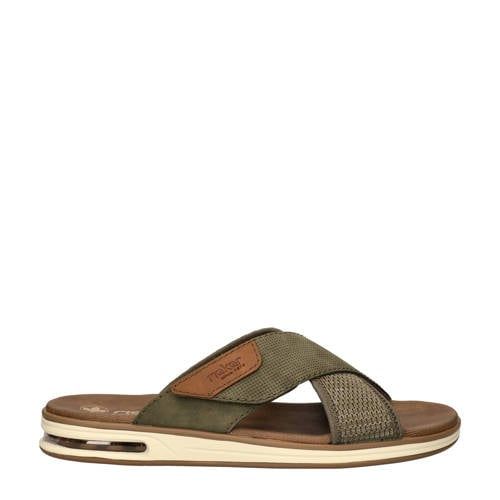 Rieker Slippers Donkergroen