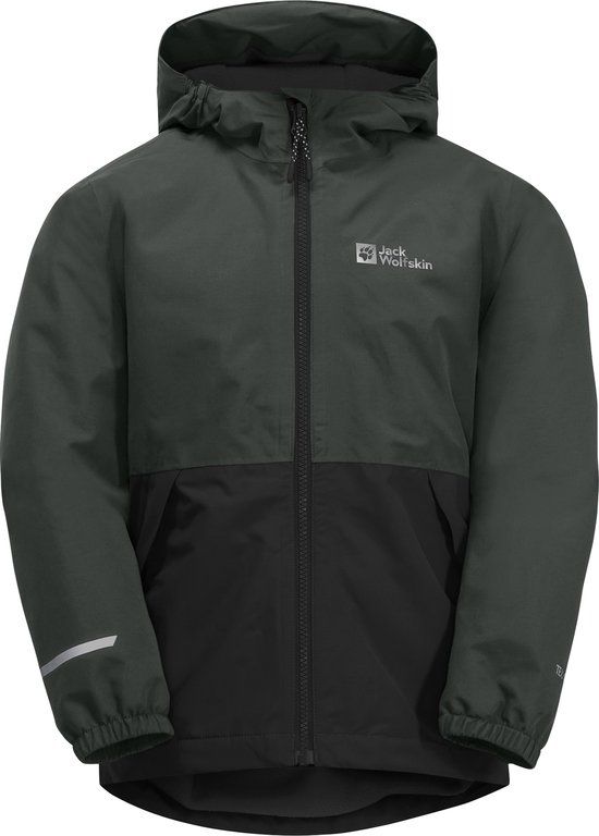 Jack Wolfskin SNOWY DAYS JACKET K - Jongens Outdoorjas - slate green/black - Maat 128