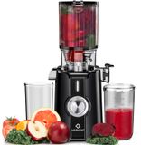 Slowjuicer - Centrifugeuse à extraction lente - 200 W - Convient aux fruits et légumes entiers - Fonction de coupe automatique - Sans BPA - 11,5 cm - Prise UE - Noir