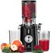 Slowjuicer - Centrifugeuse à extraction lente - 200 W - Convient aux fruits et légumes entiers - Fonction de coupe automatique - Sans BPA - 11,5 cm - Prise UE - Noir