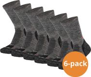 Xtreme sockswear Xtreme Hiking Sokken Wol - 6 paar - Extra Warm - Anatomisch Gevormd Voetbed - Multi Antraciet - Maat 35/38