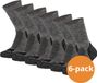 Xtreme sockswear Xtreme Hiking Sokken Wol - 6 paar - Extra Warm - Anatomisch Gevormd Voetbed - Multi Antraciet - Maat 35/38
