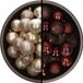 Decoris Kaemingk B.V. Kerstballen - 74x stuks - champagne en mahonie bruin - 6 cm - kunststof