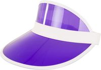 Merkloos Verkleed zonneklep/sunvisor - paars/wit