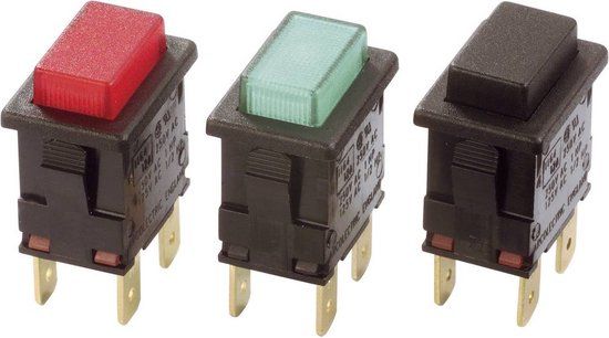 Rinti Arcolectric (Bulgin Ltd.) H8353ABNAB Drukschakelaar 230 V/AC 16 A 2x uit/aan Continu Groen 1 stuk(s)
