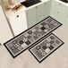 Merkloos Set van 2 Keukentapijten - Vintage Antislip Wasbaar Duurzaam Anti-vermoeidheid - Voor Keuken Badkamer Woonkamer Hal - 43x75 cm en 43x150 cm