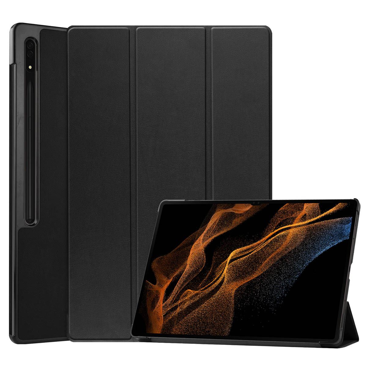 imoshion Trifold Bookcase Samsung Galaxy Tab S8 Ultra tablethoes - Zwart