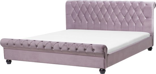 AVALLON - Tweepersoonsbed - Roze - 180 x 200 cm - Fluweel