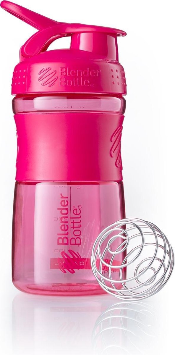 BlenderBottle SportMixer Tritan Grip - Eiwitshaker / Bidon - 590ml - Pink