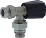 Radiatorkraan 15mm Haaks met knelset 1/2x15mm knop Noir