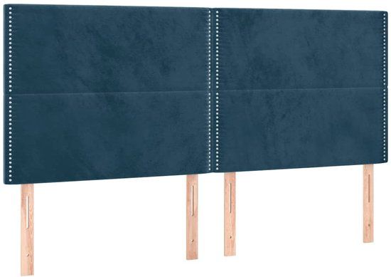 vidaXL Hoofdbord donkerblauw 160x5x118/128 cm fluweel