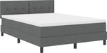 vidaXL Boxspringbed met hoofdeinde, donkergrijs, 160 x 200 cm, stof