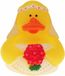 Krüger & Gregoriades Bruid badeendje - rubber - 5 cm - Huwelijk/bruiloft cadeau feestartikelen - Speelgoed badeendjes