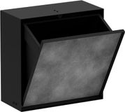 hansgrohe XtraStoris Rock - Inbouw badkamer vuilnisemmer met betegelbare deur, verzonken wandnis 300 x 300 x 140 mm, prullenbak badkamer, badkamer accessoires, mat zwart, 56090670