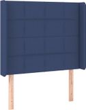 vidaXL Hoofdbord met randen 83x16x118/128 cm stof bleu