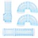 Hamstertunnel - Set van 4 - Transparant - Blauw - Ø 5,7 cm