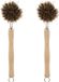 5five 2x stuks afwasborstel ronde kop met reserve borstelkop 23 cm van hout