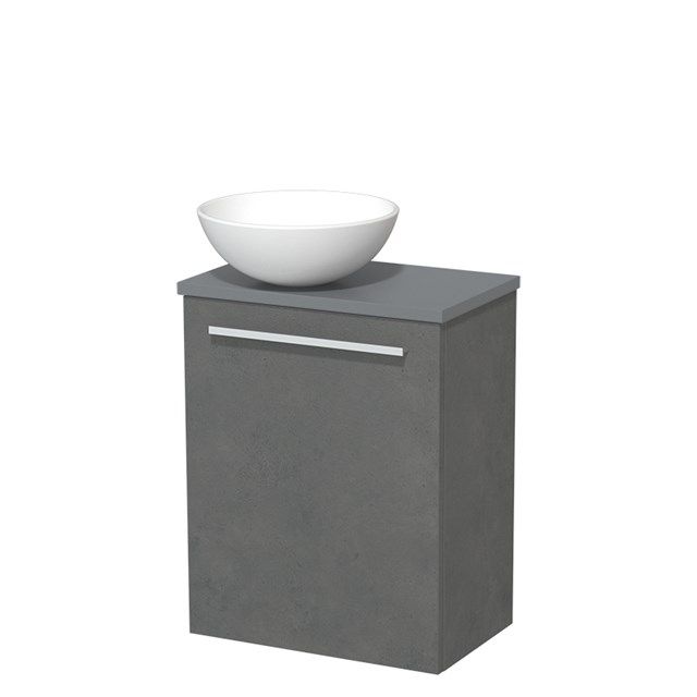 Maxaro Modulo Toiletmeubel - 41 cm - Donkergrijs Beton - Middengrijs Blad