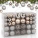 BAKAJI Set van 100 kerstballen met een diameter van 3/4/6 cm, kerstboomversiering (champagne)