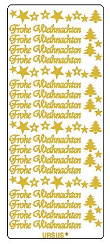 Ursus Panda Ursus 59300059 - creatieve stickers, Vrolijk Kerstmis, 5 vellen, goud