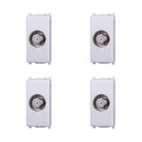 Elektronova Vimar Plana 2252 TV-stopcontact, type F, wit, compatibel met Vimar Plana, 4 stuks