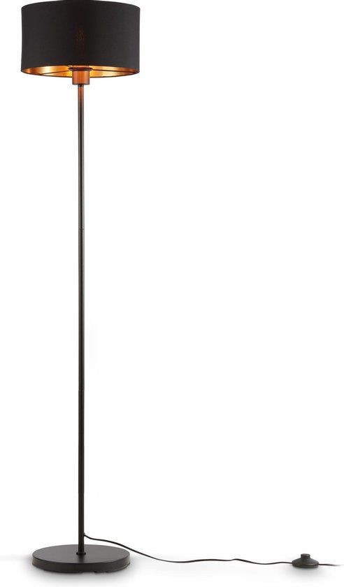 B.K.Licht - Zwart Gouden Vloerlamp - Industriële Staande Lamp - E27 - 141.5cm