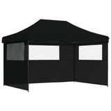 vidaXL Partytent, inklapbaar, pop-up model, met 3 zijpanelen, zwart