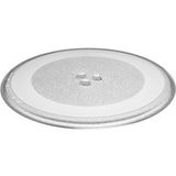 vhbw plateau micro-ondes compatible avec LG LMV1680ST, LMV1680WW, MB4324B, LMV1680BB micro-ondes - plateau tournant avec support en Y, 32,4 cm, verre, transparent